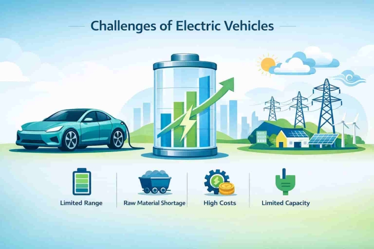 چالش‌های خودروهای برقی؛ بررسی جامع باتری، زیرساخت، هزینه‌ها و آینده EVها