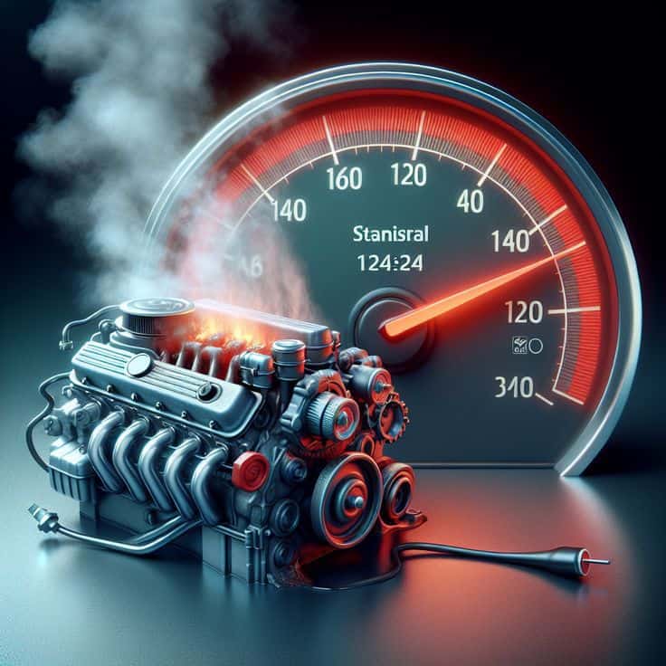 تصویر موتور خودرو با حرارت بالا (جوش آورده)