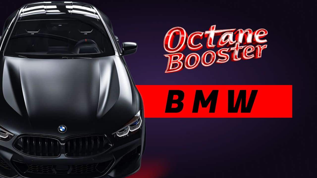 تصویر خودروی BMW و متن اکتان بوستر