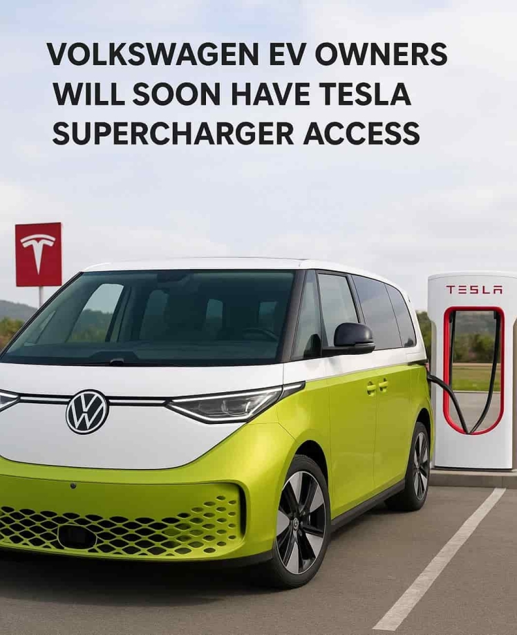 دسترسی خودروهای برقی فولکسواگن به شارژرهای تسلا از اواخر ۲۰۲۵