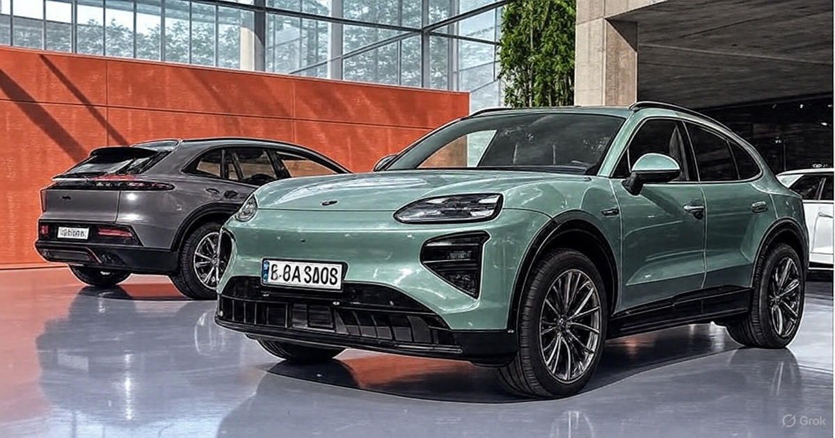 تصویر پورشه کاین الکترونیکی در نمایشگاه